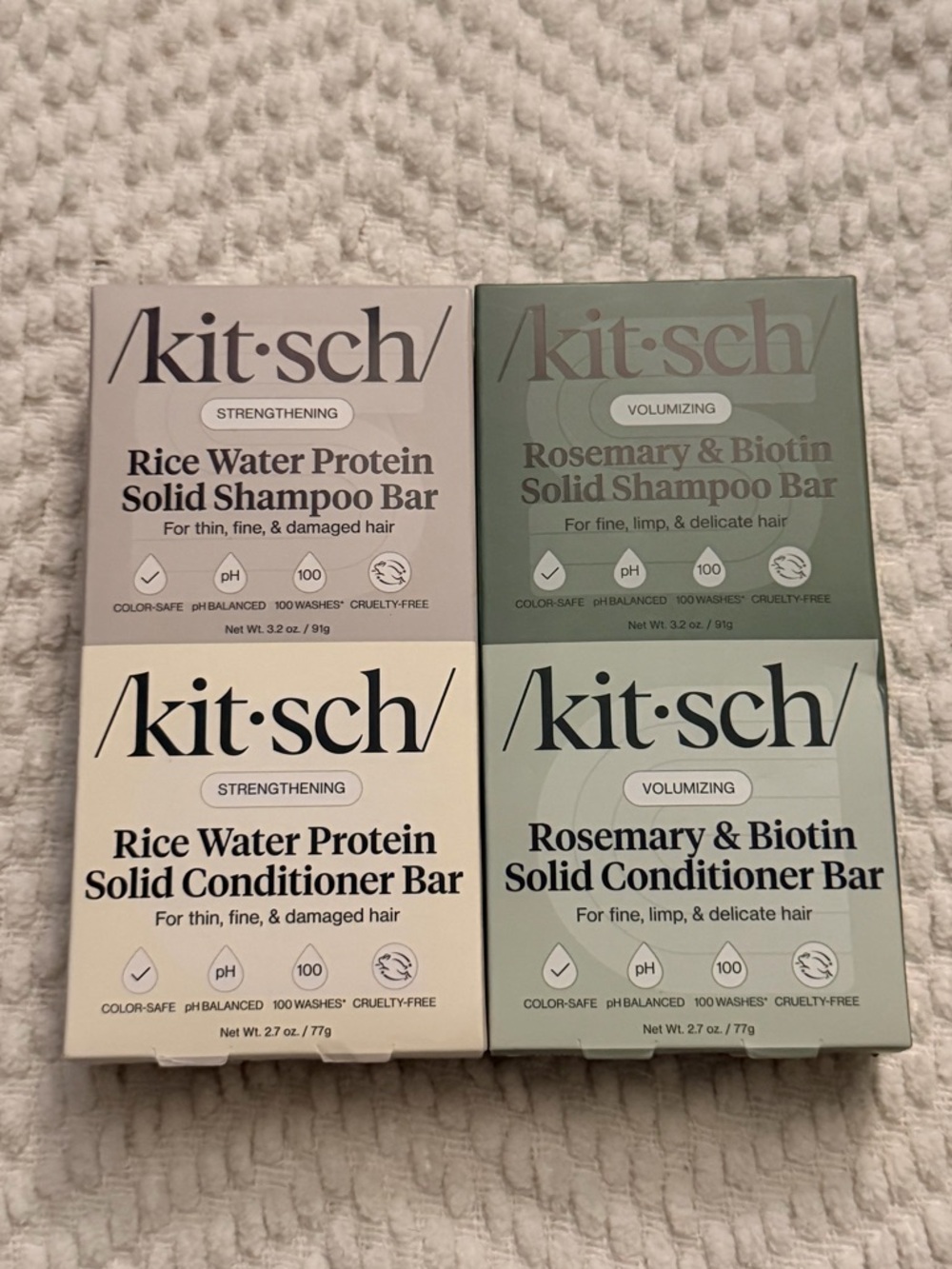 🤍New Kitsch Rice Water & Rosemary Solid Shampoo and Conditioner Bars🤍